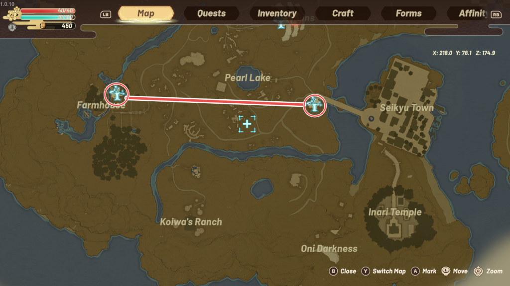 fast travel between two shrines