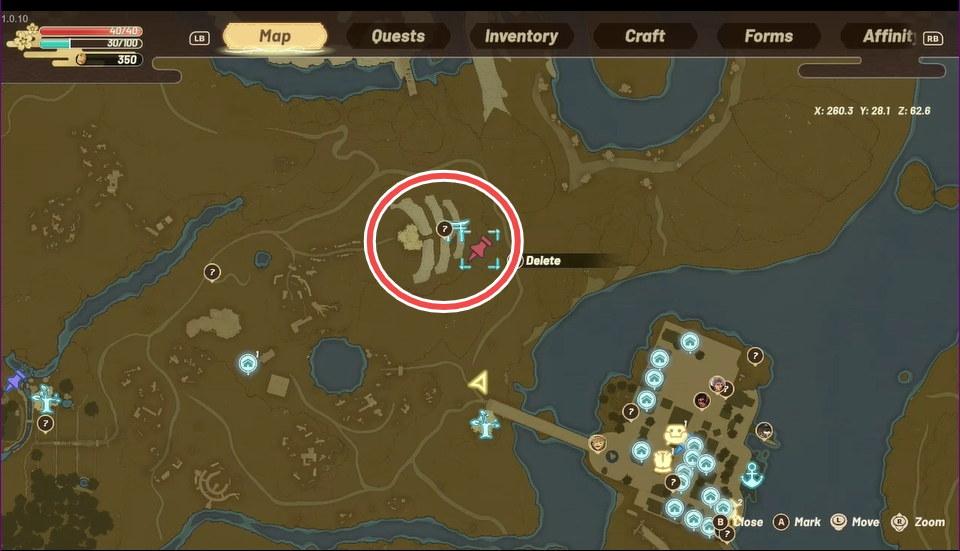 Map of fox ruins