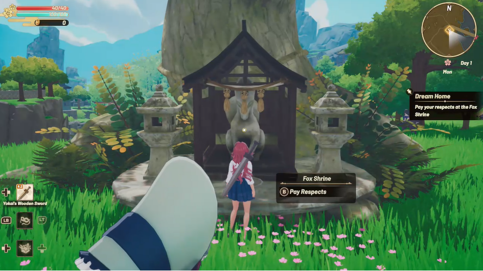 Pay respects to restore the first fox shrine
