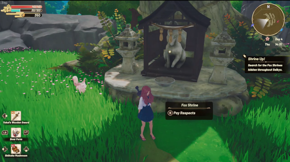 Fox shrine near the ruins