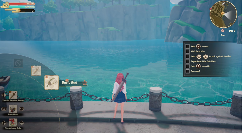Start fishing. Check the tutorial notes. 